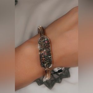 Chicos Goldtone Druzy bracelet